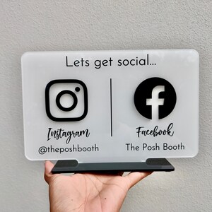 Social Media Business Sign | Marketing Sign for Small Business | Salon, Beauty and Hairdressers Reception Sign