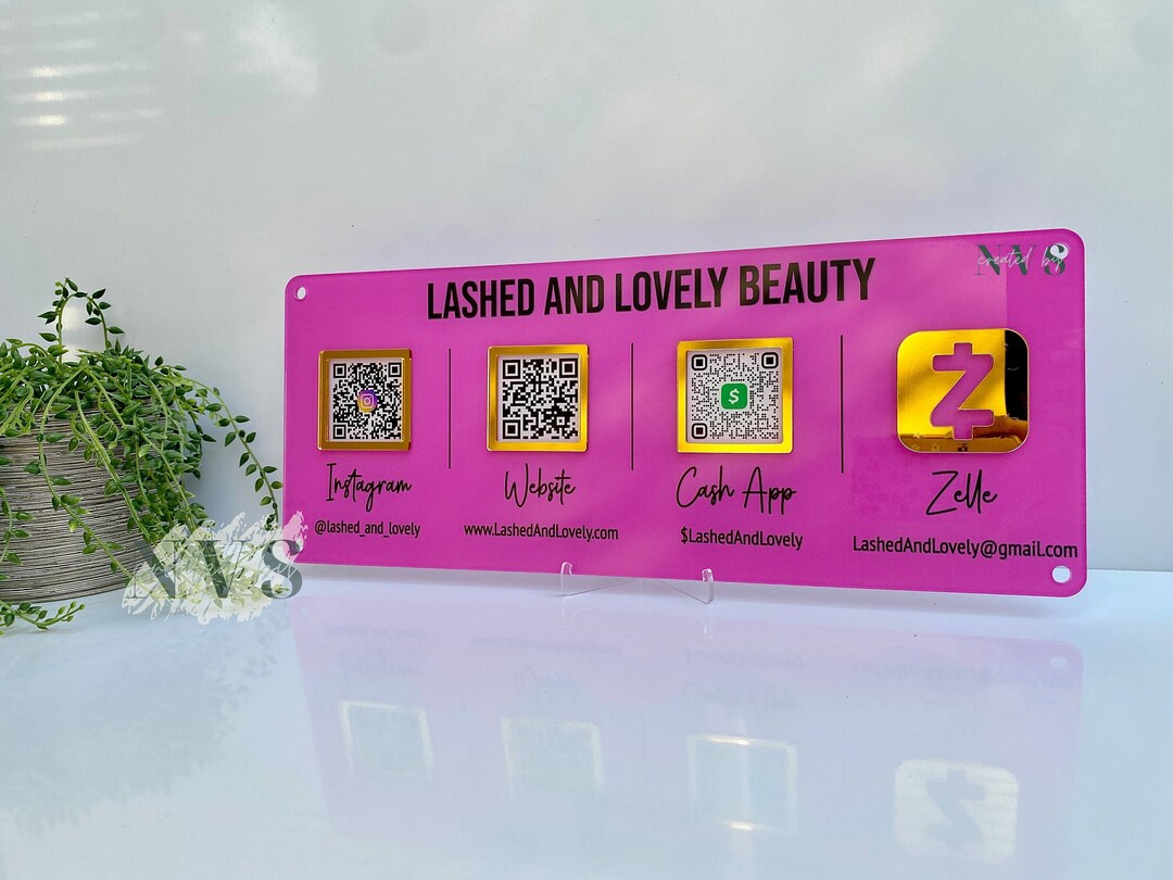 Custom Acrylic QR Code Business Sign: Social Media & Payment - Etsy