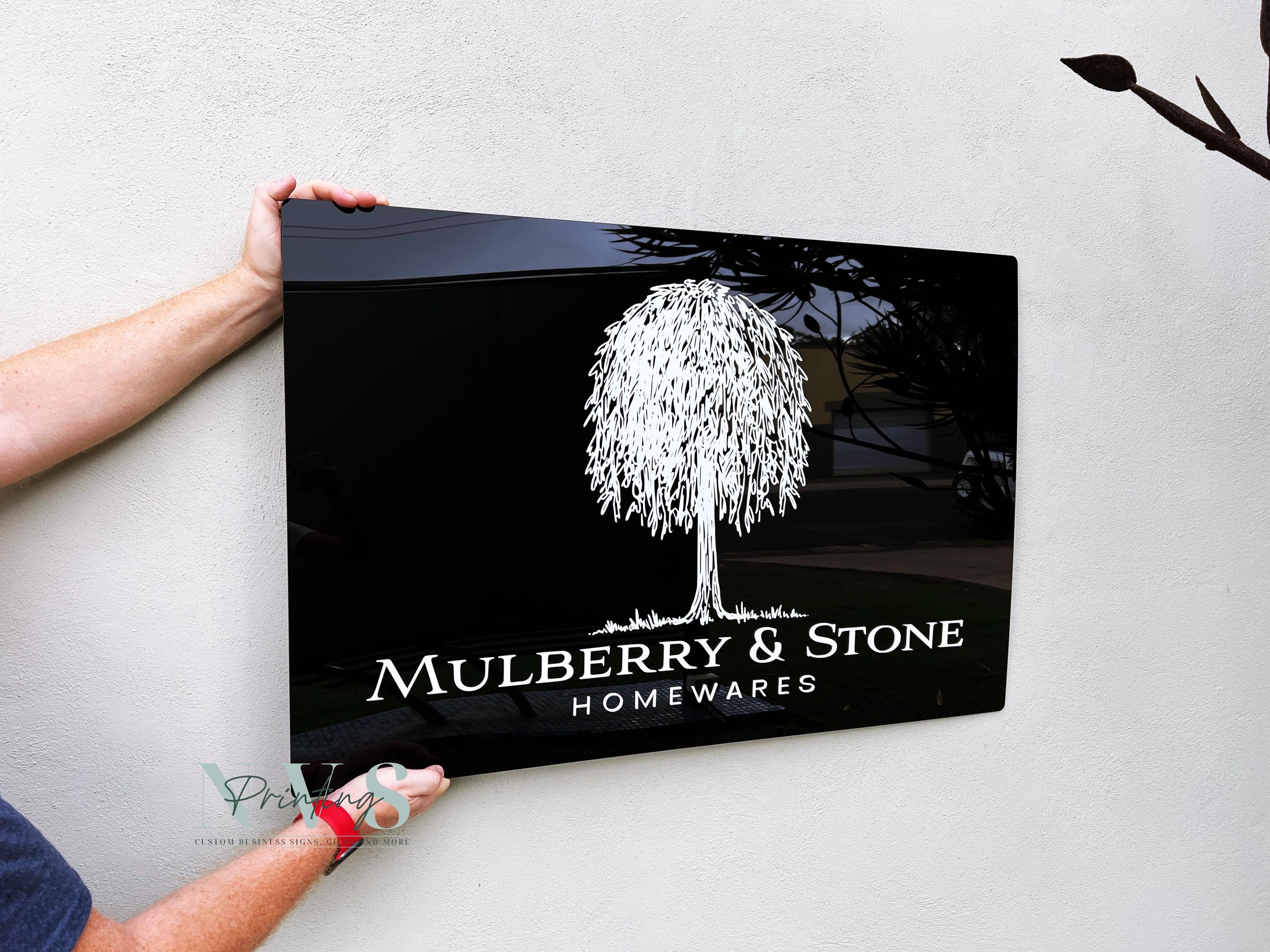 Custom Rectangular Business Sign – Personalized Acrylic Logo Sign for ...