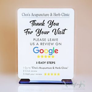 Custom Acrylic Business Review Sign: Google, TripAdvisor, Facebook