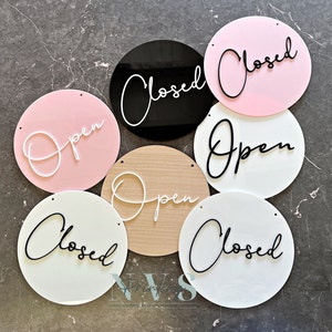 Open Closed Sign 3D Letters Double Sided Business Signage Door Welcome Shop Sign