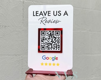 Mini QR Code Display Sign, QR Code Business Sign, Small Business Marketing Sign