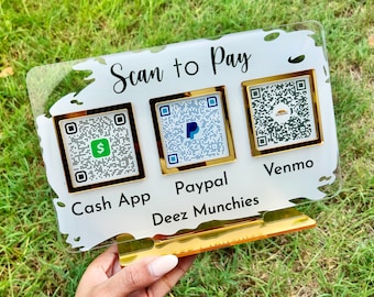 Custom Acrylic QR Code Business Sign: Scan to Pay, Pop Up Shop
