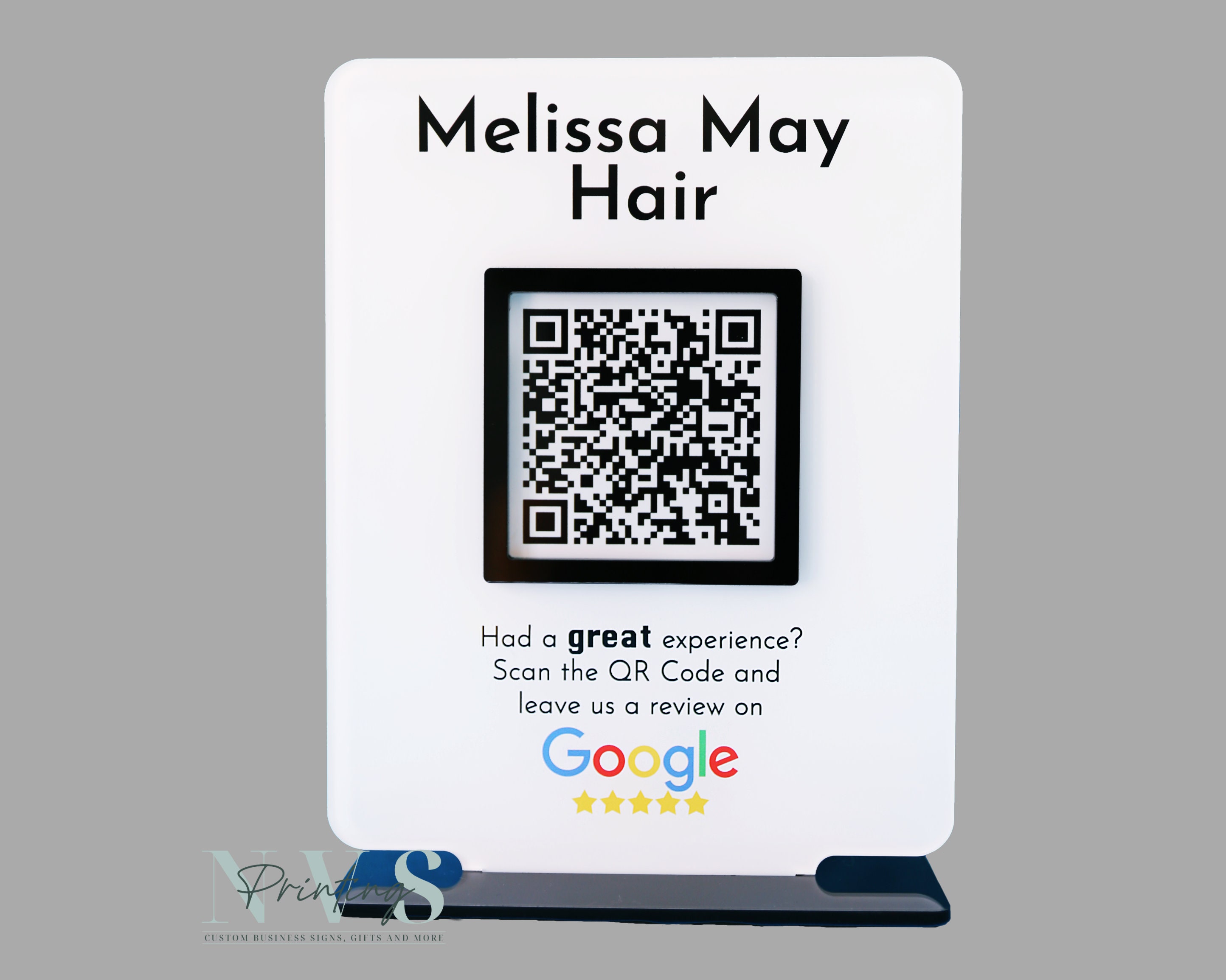 Review us on Google hotel door hanger with Google review QR code