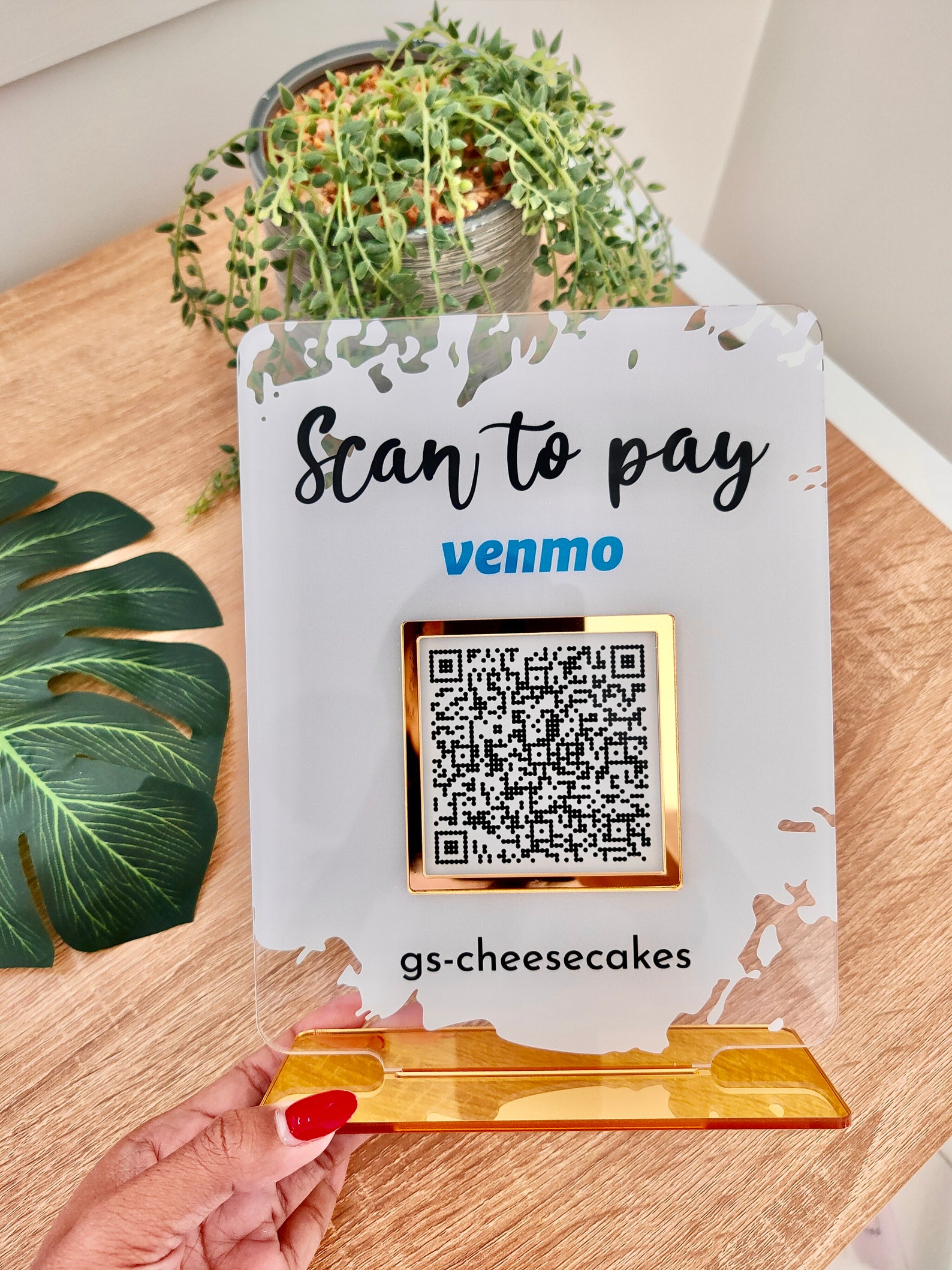 Venmo Sign Cash App Sign QR code Sign Display Business | Etsy