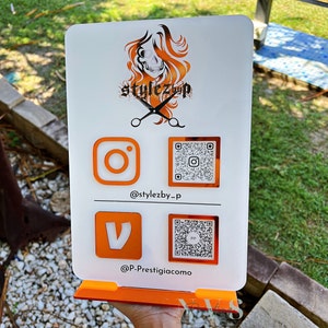 QR Code Instagram Business Social Media Sign. Salon Beauty Hairdressers Beautician Sign. Marketing Advertising Acrylic Plaque.