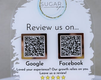 Review us on Google hotel door hanger with Google review QR code