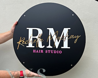 Custom Round Acrylic Business Sign | 3D Logo, UV Print