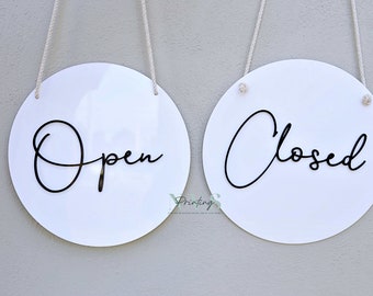 Open Closed Sign 3D Letters Double Sided Business Signage Door Welcome Shop Sign