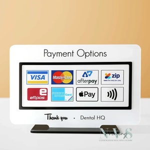 Panneau d’option de paiement d’entreprise, panneau de paiement par carte de crédit, plaque d’affichage EFTPOS Visa MasterCard AMEX, Petite entreprise, Boutique éphémère