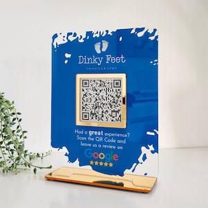 Custom QR Code Acrylic Salon Sign: Business Review & Social Media
