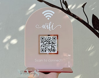 Custom Acrylic WiFi QR Code Sign: Business or Home