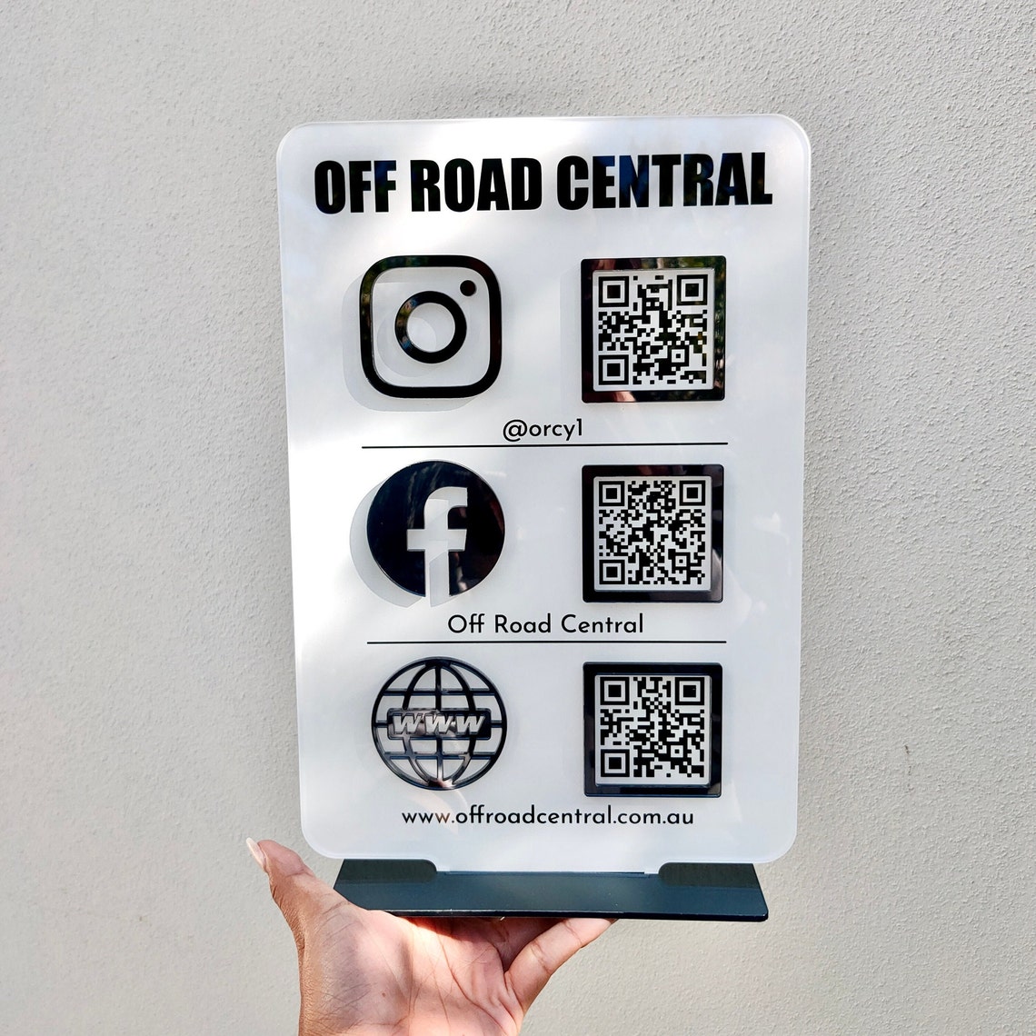 Triple Icon QR Code Instagram Business Social Media Sign - Etsy