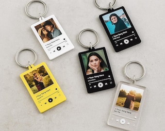 Portachiavi musicale personalizzato: regalo personalizzato con foto e messaggio per gli amanti della musica