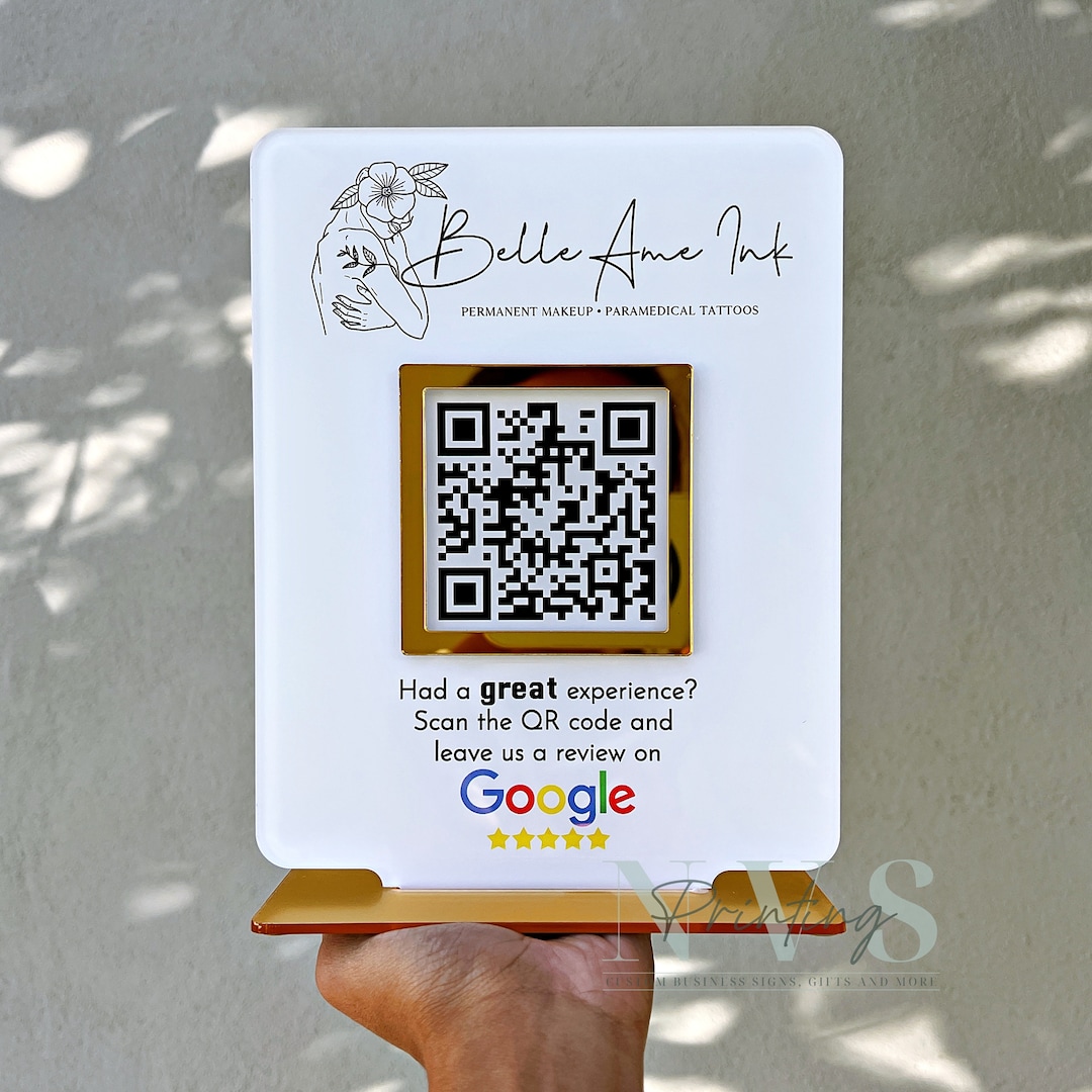 Business QR Code Google Review Sign for Businesses, Yelp Review Sign