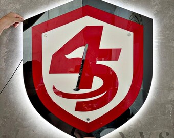 Letrero LED 3D personalizado con retroiluminación para negocios, decoración de pared para oficinas.