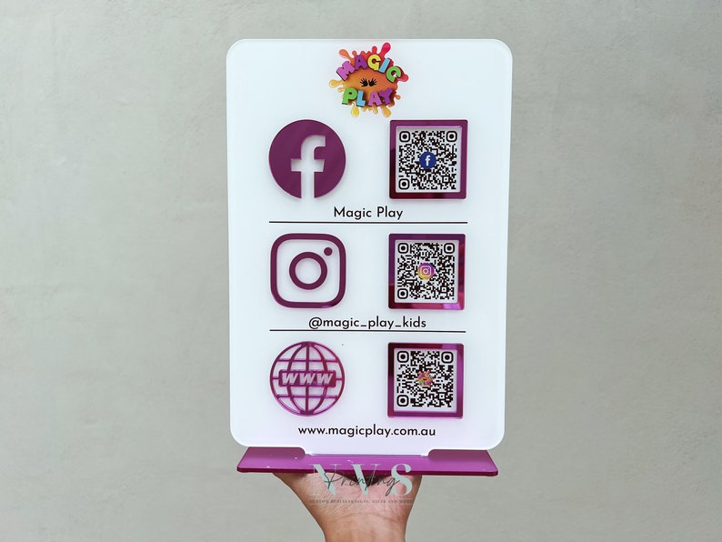 Triple Icon QR Code Instagram Facebook Business Social Media - Etsy