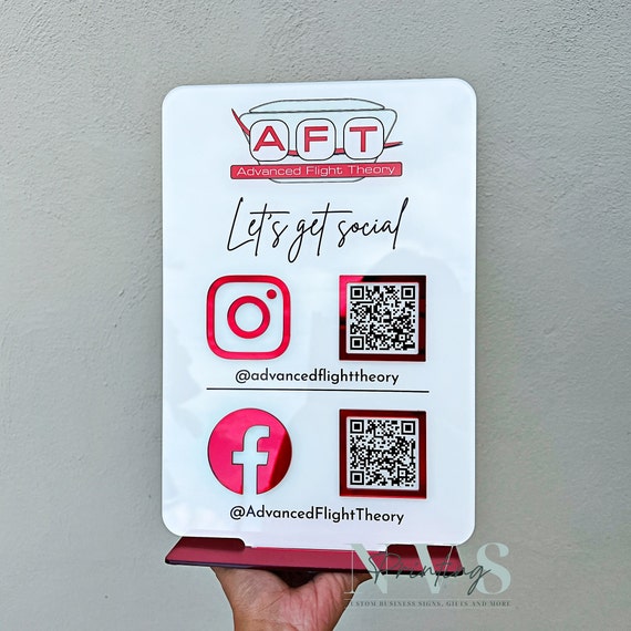 Custom QR Code Sign l Personalized QR Sign l Payment Method Sign l Shop Decor l Business Social Media Sign l Custom Logo Sign