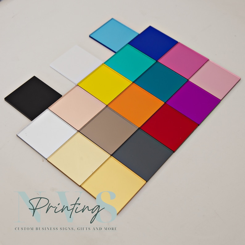 Gold, Rose Gold, Silver, Mirror Acrylic, Soft pink Hot Pink, Black and White