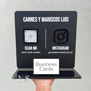 Porta-cartões de visita | Sinal de mídia social | Expositor de esteticista de cabeleireiro | Porta cartão de visita com mídias sociais | Stand de publicidade