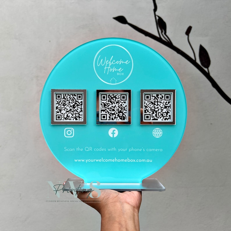 Qr Sign Posts Personalised Social Media QR Sign – Custom Logo Business Display - Etsy ...