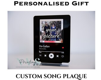 Personalized Photo Music Plaque: Custom Song Display with Picture & Message Gift