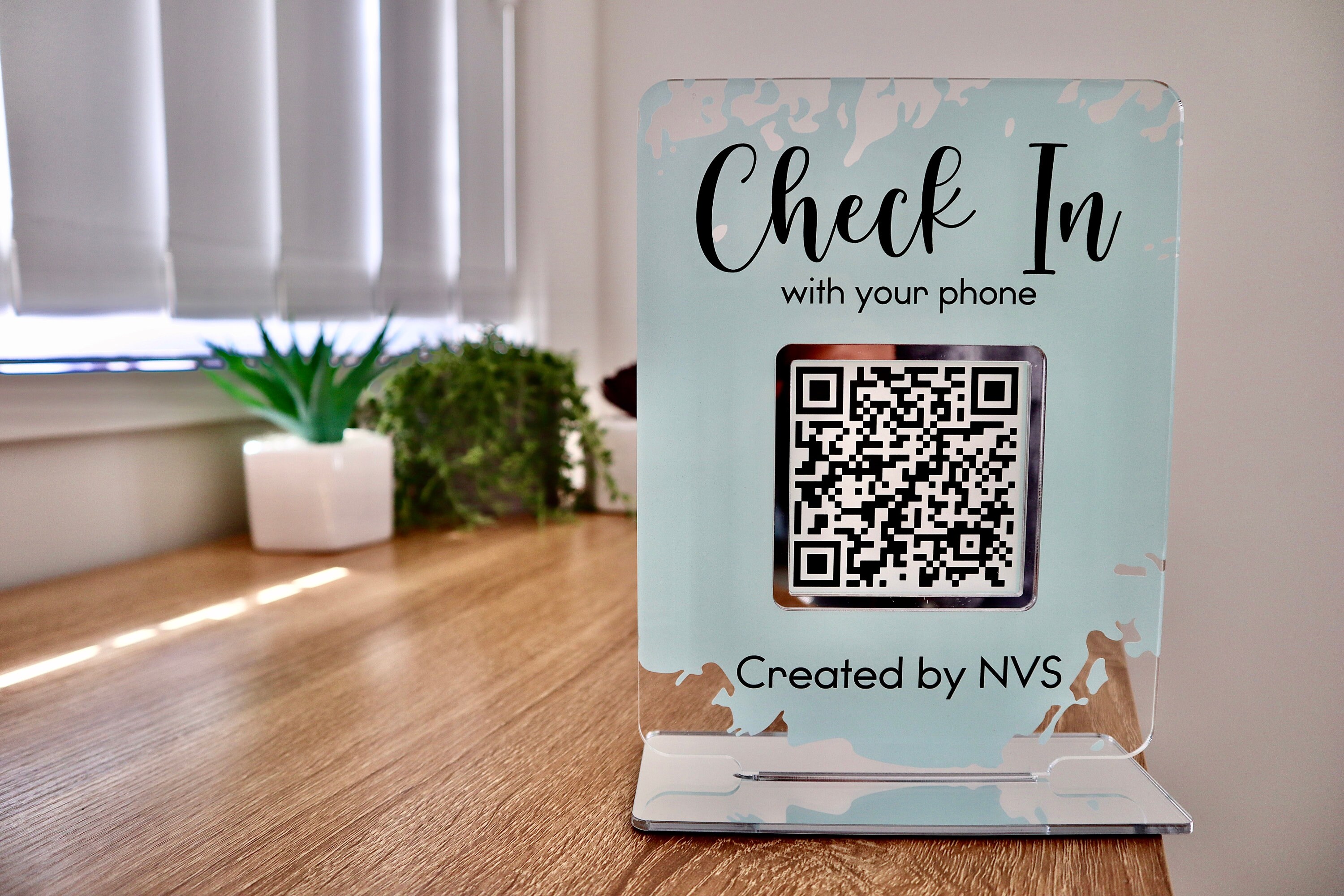 Check In Sign QR Code Sign Display Geschäftsschild Acryl Etsy