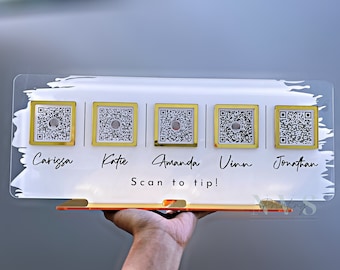Custom Acrylic QR Code Business Sign: Payment & Social Media Display