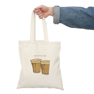 Eco-Friendly Chai Food Pun Tote | Eco Gift | Sustainable Gifts | Cotton Tote Bag | Indian Food Pun Tote | Sustainable Shopping Gifts
