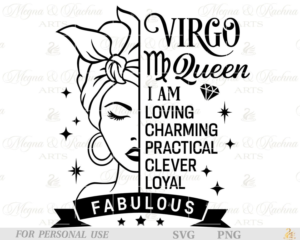 Virgo Svg Black Woman Svg Afro Woman Svg Zodiac Sign Images and