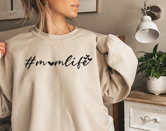 Hashtag Mom Life SVG | Funny Motherhood Quote Design | Mom Shirt Cut File | Cricut Silhouette