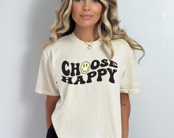 Wählen Sie Glückliches Retro Smiley Gesicht SVG | Positive Vibes Schnittdatei (Digital Download)