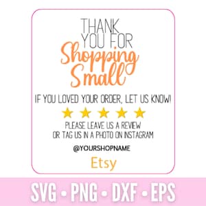 Customer Thank You Svg With Cut Lines | Etsy Shop Stickers | Review Sticker Design | Small Shop Sticker Svg | Mailing Stickers | Happy Mail