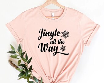Jingle All The Way SVG | Christmas Holiday Quote Design | Festive Shirt Cut File | Cricut Silhouette