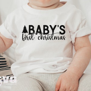 Baby&#39;s First Christmas SVG PNG | Christmas Onesie Svg | Kids Christmas Svg | Baby Christmas Shirt Svg | Winter Svg | Merry Christmas Svg