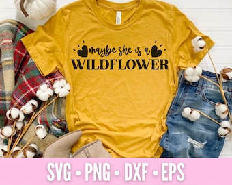 Wildflower SVG | Boho Floral Nature Design | Minimal Flower Shirt Cut File | Cricut Silhouette