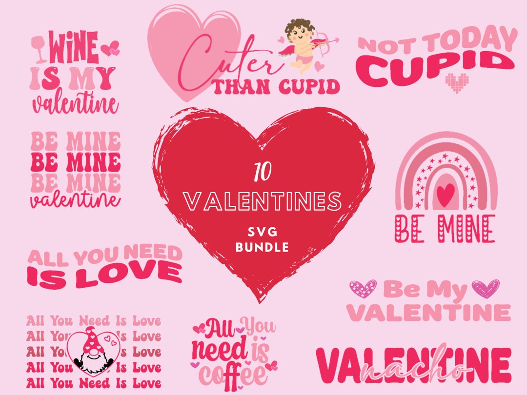 Retro Valentines Day Svg Bundle | Valentine Png Bundle | Be Mine ...