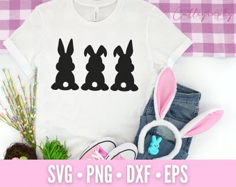 Easter Bunny SVG PNG | Silhouette Cut File (Digital Download)