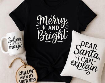 Christmas Quote SVG Bundle | Holiday Saying Designs Pack | Festive Winter Cut Files | Cricut Silhouette