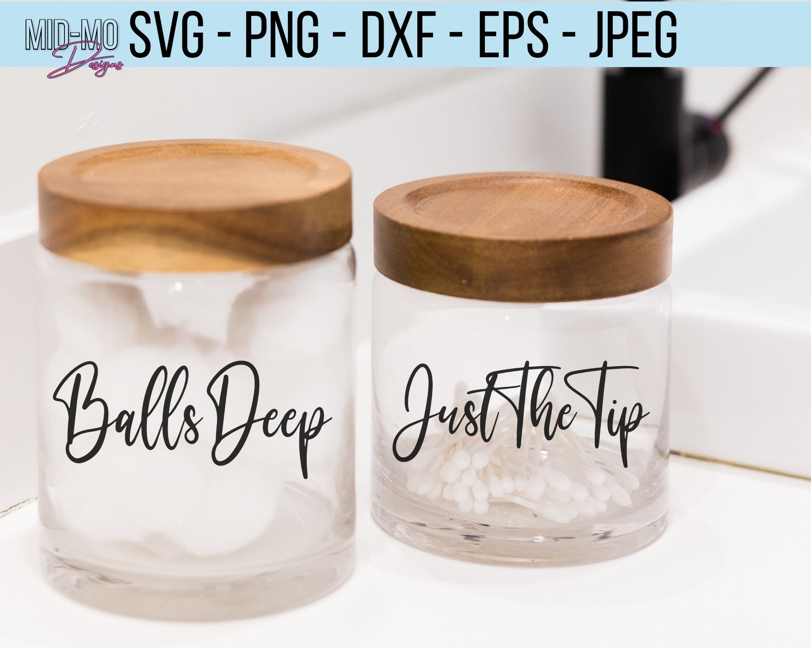 Just The Tip Jar Balls Deep Jar Funny Bathroom Decor SVG Etsy