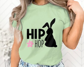 Diseño de camiseta infantil con conejo de Pascua de hip hop (SVG) (descarga digital)