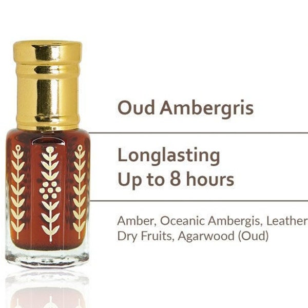 Oud Ambergris Natural Oudh Amber Anbar Perfume Oil AAA // High Quality Essential Oil // 100% Pure Oil Non Alcohol