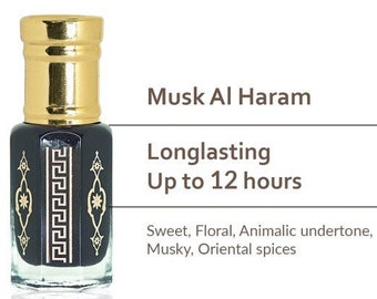 Musk Al Haram Black Musk High Quality Premium Prayer Perfume Oil Attar Oil Kasturi Deer Musk / 100% Non Alcohol / Grade AAA