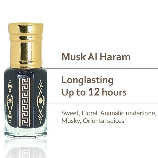 Musk Al Haram Black Musk High Quality Premium Prayer Perfume Oil Attar Oil Kasturi Deer Musk / 100% Non Alcohol / Grade AAA