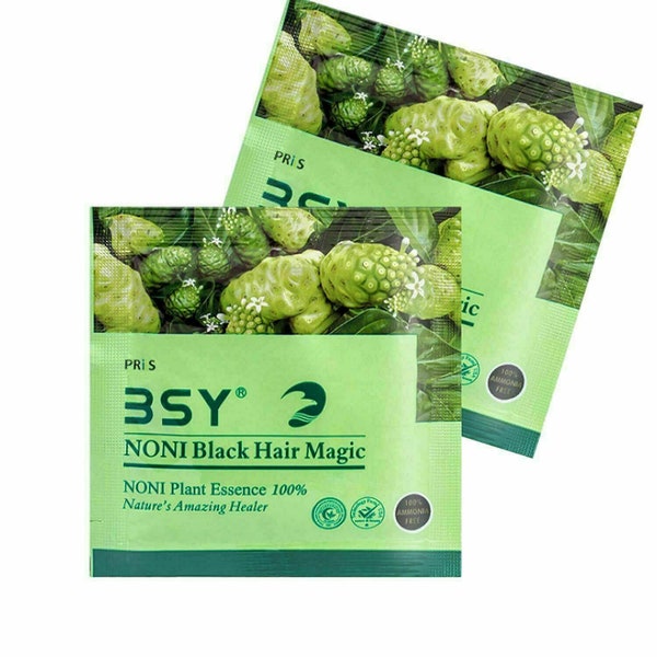 BSY Noni Natural Black Hair Magic Color Ammonia Free Plant Essence Shampoo Dye