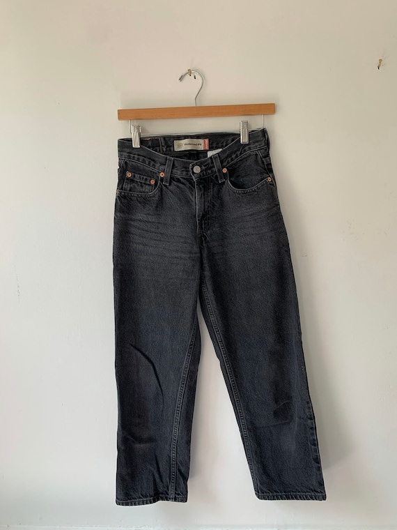 Vintage Cropped Levi's Washed Black Jeans