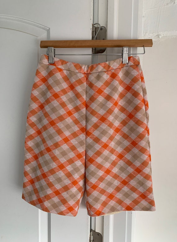 Vintage 60s Plaid High Waisted Shorts - image 3