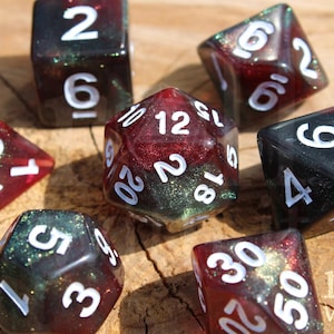 Cranberry Galaxy Dice - Dungeons and Dragons Dice Set | 7 Polyhedral Dice | RPG Dice | Tabletop Roleplaying