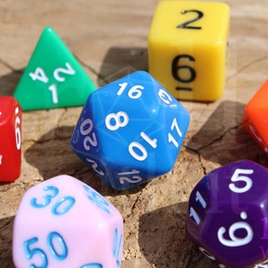 Dados aleatórios de arco-íris - Conjunto de dados de Dungeons and Dragons | 7 dados poliédricos | Dados de RPG | RPG de mesa