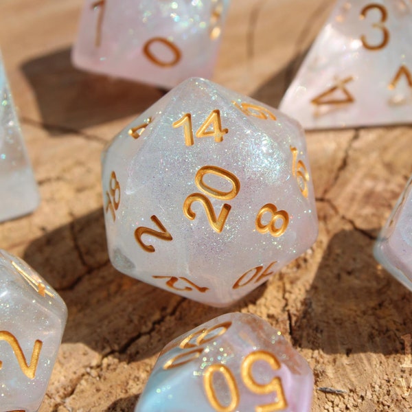 Heavenly Seafoam Dice - Dungeons and Dragons Dice Set | 7 Polyhedral Dice | RPG Dice | Tabletop Roleplaying